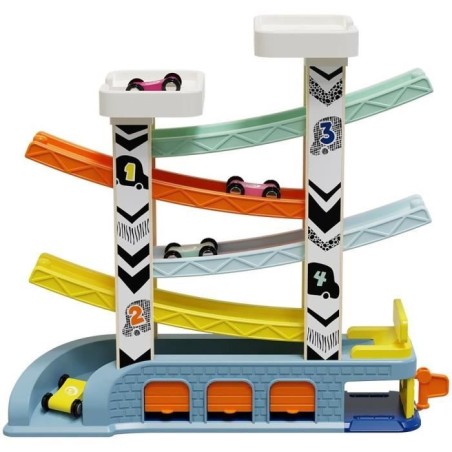 Circuit Automobile - TOP BRIGHT - 4 Voitures de Course - 4 Rampes - 2