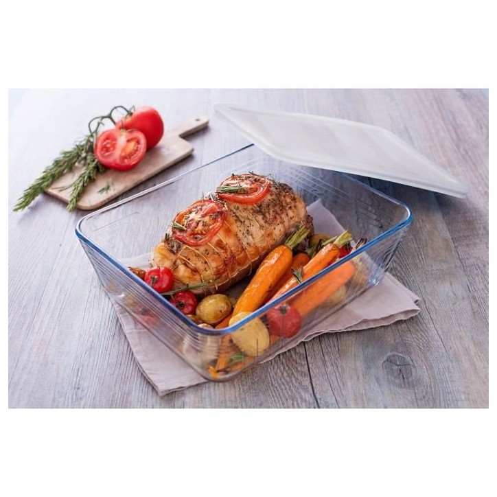 Boîte de conservation rectangulaire - PYREX - 1451005 - Couvercle en plastique - Verre borosilicate - 22 x 17 cm Boîte de conservation rectangulaire - PYREX - 1451005 - Couvercle en plastique - Verre borosilicate - 22 x 17 cm
