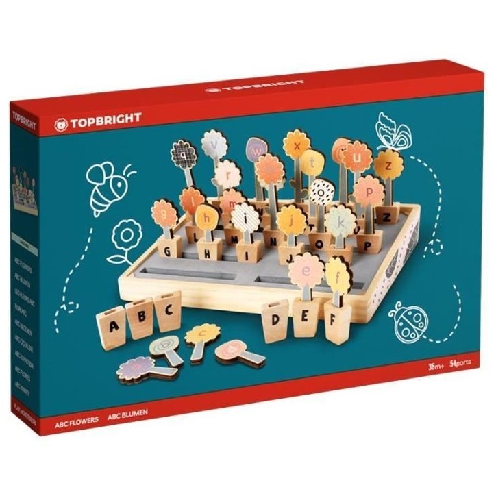 Abc Flowers - TOP BRIGHT - 26 Pots de Fleurs - Lettres Majuscules - Lettres Minuscules - Alphabet Abc Flowers - TOP BRIGHT - 26 Pots de Fleurs - Lettres Majuscules - Lettres Minuscules - Alphabet
