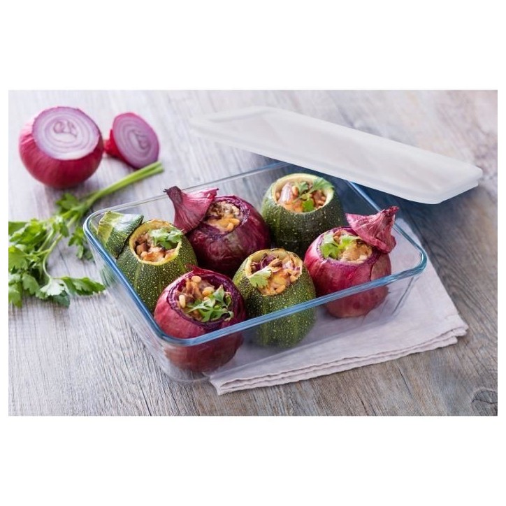 Boîte de conservation rectangulaire - PYREX - 1451005 - Couvercle en plastique - Verre borosilicate - 22 x 17 cm Boîte de conservation rectangulaire - PYREX - 1451005 - Couvercle en plastique - Verre borosilicate - 22 x 17 cm