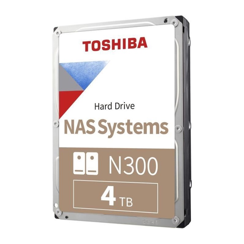Disque dur interne - TOSHIBA - N300 - 4 To - 7200 tours/min - SATA Disque dur interne - TOSHIBA - N300 - 4 To - 7200 tours/min - SATA