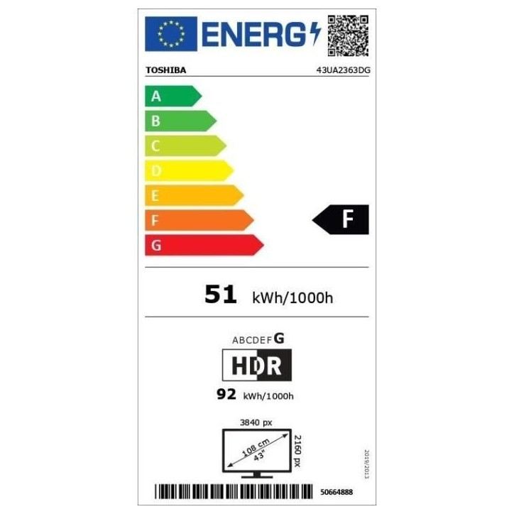 TOSHIBA 43UA2363DG - TV LED 43'' (108 cm) - 4K UHD 3840x2160 - Dolby Vision - TV connecté Android - 3xHDMI - WiFi TOSHIBA 43UA2363DG - TV LED 43'' (108 cm) - 4K UHD 3840x2160 - Dolby Vision - TV connecté Android - 3xHDMI - WiFi