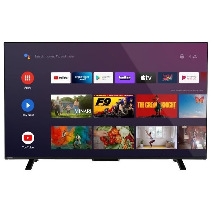 TOSHIBA 55UA2363DG - TV LED 55'' (140 cm) - 4K UHD 3840x2160 - Dolby Vision - TV connecté Android - 3xHDMI - WiFi TOSHIBA 55UA2363DG - TV LED 55'' (140 cm) - 4K UHD 3840x2160 - Dolby Vision - TV connecté Android - 3xHDMI - WiFi