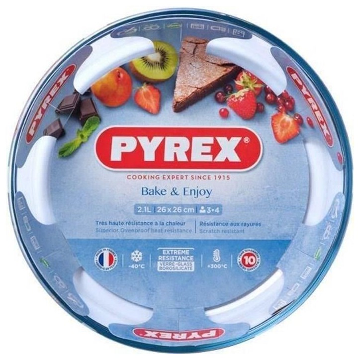 Moule a manqué - PYREX - 1450155 - En verre borosilicate - 26 cm