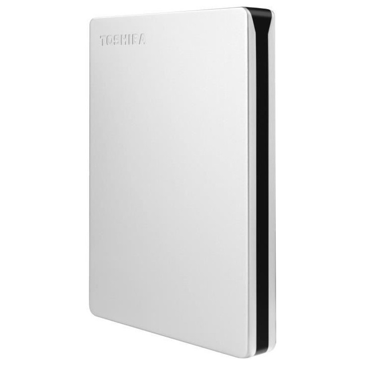 Disque dur externe - TOSHIBA - Canvio Slim - 2 To - Argent