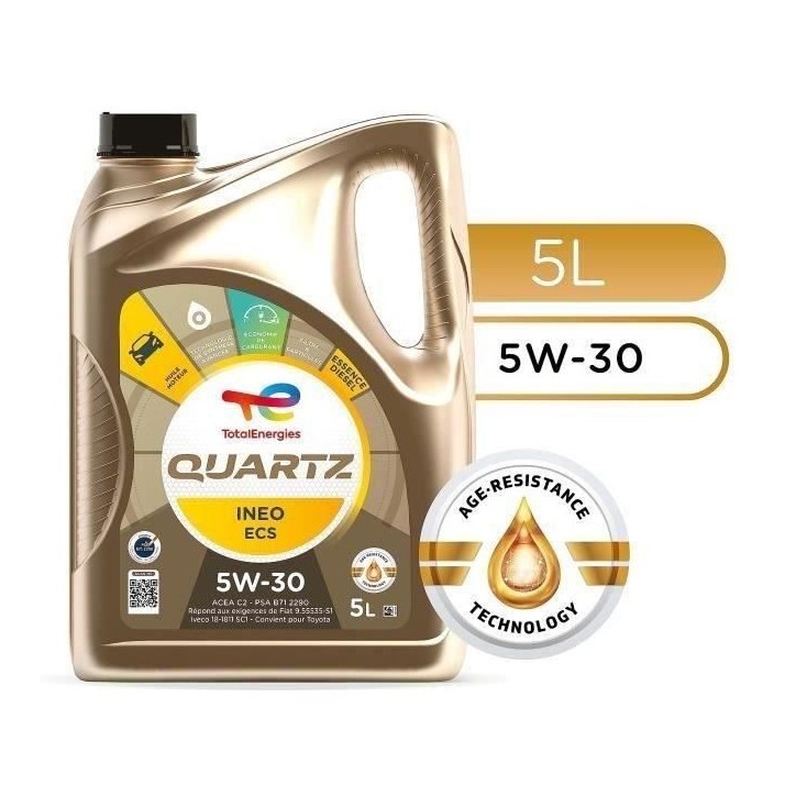 TOTALENERGIES HUILE ESSENCE & DIESEL MOTEUR 5L QUARTZ INEO ECS 5W30 TOTALENERGIES HUILE ESSENCE & DIESEL MOTEUR 5L QUARTZ INEO ECS 5W30