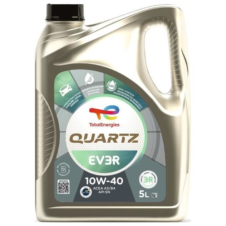 Huile moteur - TOTALENERGIES - Quartz EV3R 10W-40 - 5L Huile moteur - TOTALENERGIES - Quartz EV3R 10W-40 - 5L