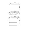 TOTEM Salle de bain 60cm - 2 tiroirs fermetures ralenties - simple vas