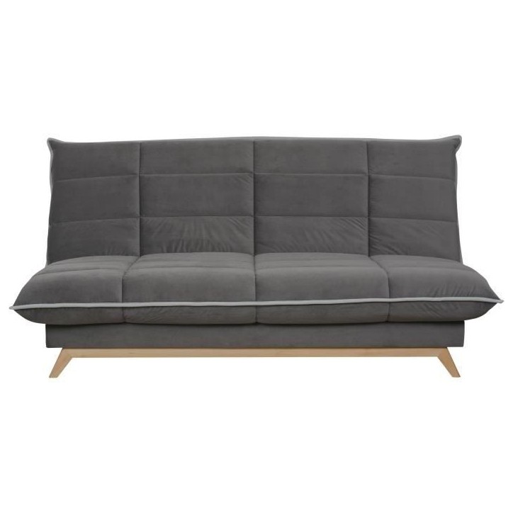 TOUNDRA Clic Clac 3 places - Matelas DUNLOPILLO Ep.13 cm - Mousse HR 35 kg/m3 - Tissu Gris - Fabriqué en France TOUNDRA Clic Clac 3 places - Matelas DUNLOPILLO Ep.13 cm - Mousse HR 35 kg/m3 - Tissu Gris - Fabriqué en France