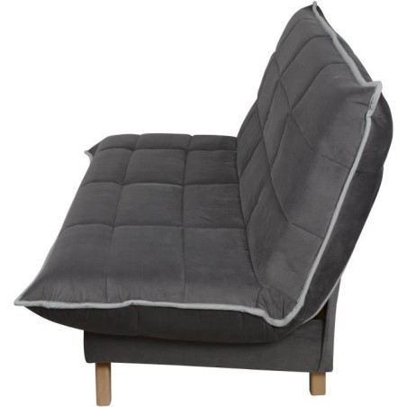 TOUNDRA Clic Clac 3 places - Matelas DUNLOPILLO Ep.13 cm - Mousse HR 35 kg/m3 - Tissu Gris - Fabriqué en France
