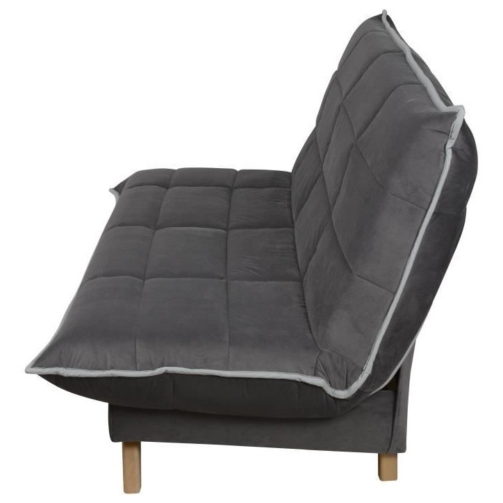 TOUNDRA Clic Clac 3 places - Matelas DUNLOPILLO Ep.13 cm - Mousse HR 35 kg/m3 - Tissu Gris - Fabriqué en France TOUNDRA Clic Clac 3 places - Matelas DUNLOPILLO Ep.13 cm - Mousse HR 35 kg/m3 - Tissu Gris - Fabriqué en France