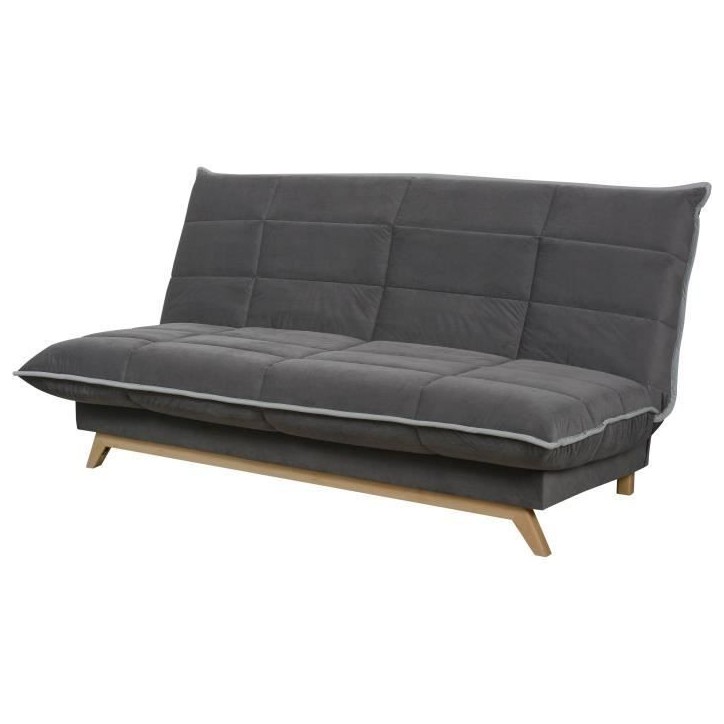 TOUNDRA Clic Clac 3 places - Matelas DUNLOPILLO Ep.13 cm - Mousse HR 35 kg/m3 - Tissu Gris - Fabriqué en France TOUNDRA Clic Clac 3 places - Matelas DUNLOPILLO Ep.13 cm - Mousse HR 35 kg/m3 - Tissu Gris - Fabriqué en France