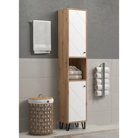 Armoire haute - TRENDTEAM - Série Touch - Blanc/Brun - 36 cm - 191 cm