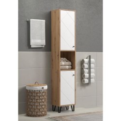 Armoire haute - TRENDTEAM - Série Touch - Blanc/Brun - 36 cm - 191 cm