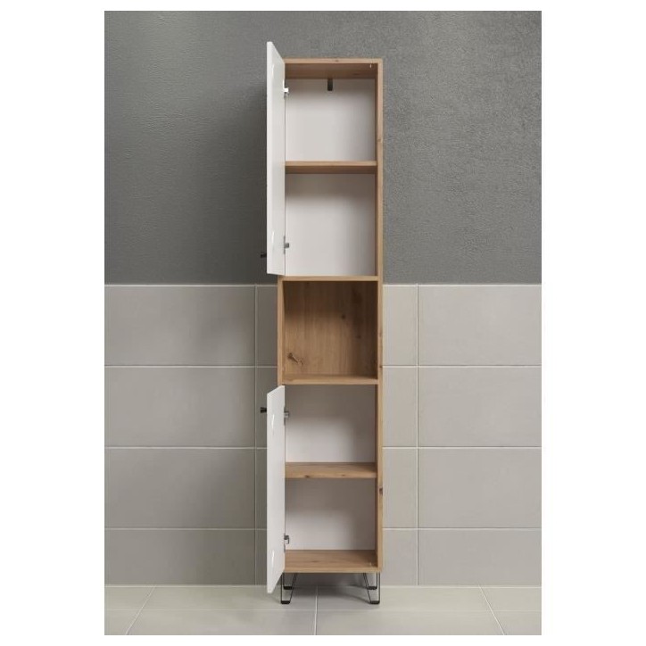 Armoire haute - TRENDTEAM - Série Touch - Blanc/Brun - 36 cm - 191 cm de hauteur