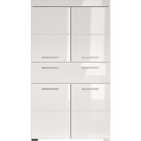 Meuble de salle de bain Colonne double - 4 portes + 1 tiroir - L73 x P