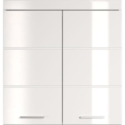 Meuble de salle de bain Rangement haut - 2 portes - Blanc - L 73 x P 2