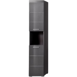 Colonne de salle de bain - 2 portes & 1 niche - Gris - L37 x P31 x H19