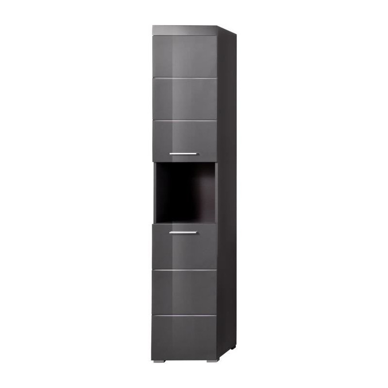 Colonne de salle de bain - 2 portes & 1 niche - Gris - L37 x P31 x H19 Colonne de salle de bain - 2 portes & 1 niche - Gris - L37 x P31 x H19