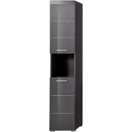 Colonne de salle de bain - 2 portes & 1 niche - Gris - L37 x P31 x H19