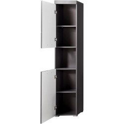Colonne de salle de bain - 2 portes & 1 niche - Gris - L37 x P31 x H19