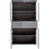 Meuble de salle de bain Colonne double - 4 portes + 1 tiroir - L73 x P