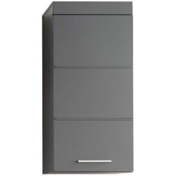 Meuble de salle de bain Rangement haut - 1 porte - Gris - L 37 x P 23