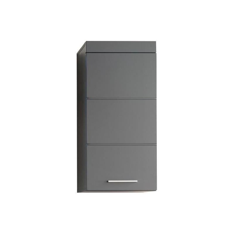 Meuble de salle de bain Rangement haut - 1 porte - Gris - L 37 x P 23