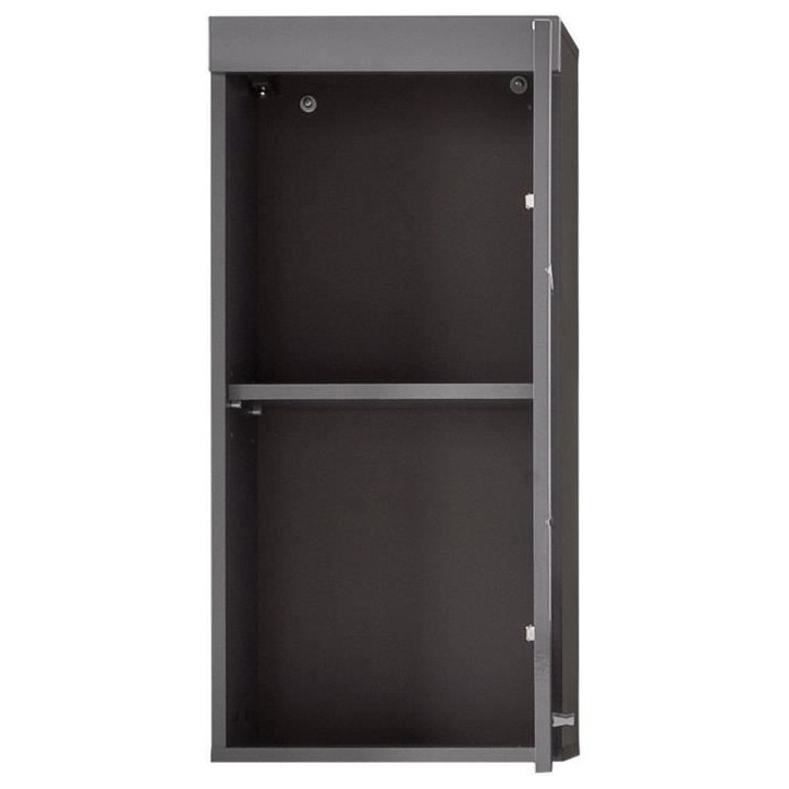 Meuble de salle de bain Rangement haut - 1 porte - Gris - L 37 x P 23 x H 77 cm - AMANDA Meuble de salle de bain Rangement haut - 1 porte - Gris - L 37 x P 23 x H 77 cm - AMANDA