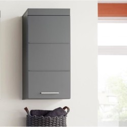Meuble de salle de bain Rangement haut - 1 porte - Gris - L 37 x P 23