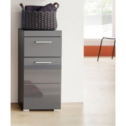 Meuble de salle de bain Rangement bas - 1 porte & 1 tiroir - Gris - L
