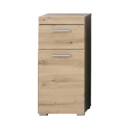 Meuble de salle de bain Rangement bas - 1 porte & 1 tiroir - Gris - L