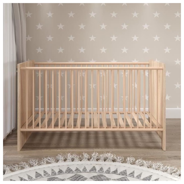 Chambre bébé Trio : Lit 70 x 140 cm + Commode a langer + Armoire OLIVIA - Chene - TREND TEAM