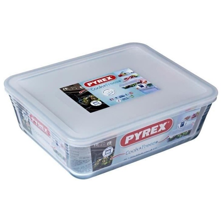 Boîte de conservation rectangulaire - PYREX - 1451007 - Couvercle en plastique - Verre borosilicate - 27 x 22 cm Boîte de conservation rectangulaire - PYREX - 1451007 - Couvercle en plastique - Verre borosilicate - 27 x 22 cm