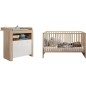 Chambre bébé duo PIA - Lit 70x140 cm + Commode a langer 2 portes - Décor chene sonoma et blanc mat - TRENDTEAM Chambre bébé duo PIA - Lit 70x140 cm + Commode a langer 2 portes - Décor chene sonoma et blanc mat - TRENDTEAM