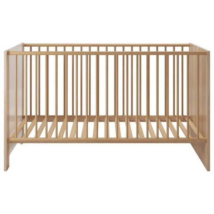 Chambre bébé duo PIA - Lit 70x140 cm + Commode a langer 2 portes - Décor chene sonoma et blanc mat - TRENDTEAM Chambre bébé duo PIA - Lit 70x140 cm + Commode a langer 2 portes - Décor chene sonoma et blanc mat - TRENDTEAM