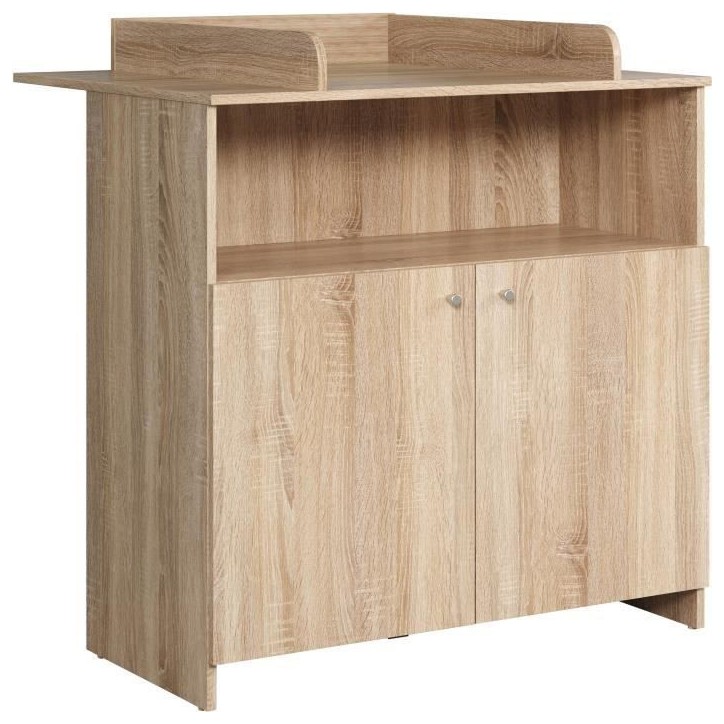 Chambre bébé duo NIKO - Lit 70x140 cm + Commode a langer 2 portes - Décor chene naturel - TRENDTEAM Chambre bébé duo NIKO - Lit 70x140 cm + Commode a langer 2 portes - Décor chene naturel - TRENDTEAM