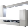 Ensemble meuble TV DOS - éclairage LED inclus - 3 Portes - Mélamine