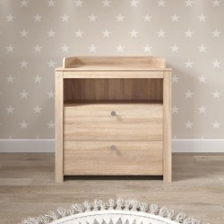 Chambre bébé Duo : Lit 70 x 140 cm + Commode a langer OLIVIA - Chene