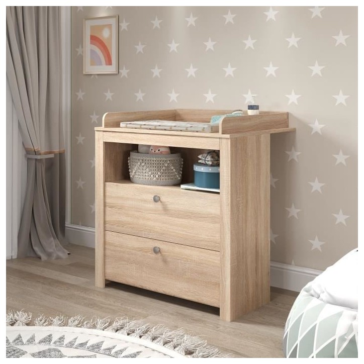 Chambre bébé Duo : Lit 70 x 140 cm + Commode a langer OLIVIA - Chene - TREND TEAM Chambre bébé Duo : Lit 70 x 140 cm + Commode a langer OLIVIA - Chene - TREND TEAM