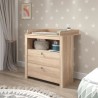Chambre bébé Duo : Lit 70 x 140 cm + Commode a langer OLIVIA - Chene