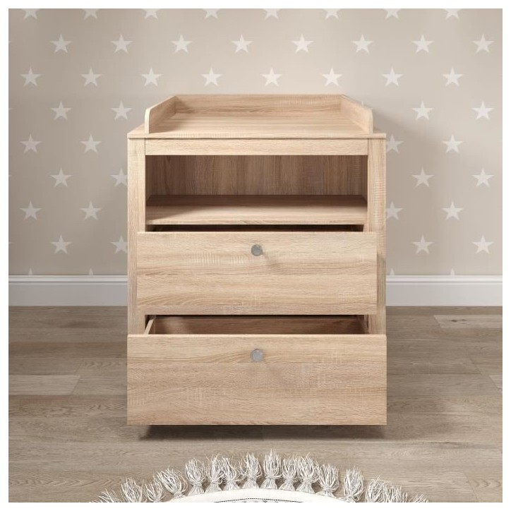 Chambre bébé Duo : Lit 70 x 140 cm + Commode a langer OLIVIA - Chene - TREND TEAM Chambre bébé Duo : Lit 70 x 140 cm + Commode a langer OLIVIA - Chene - TREND TEAM
