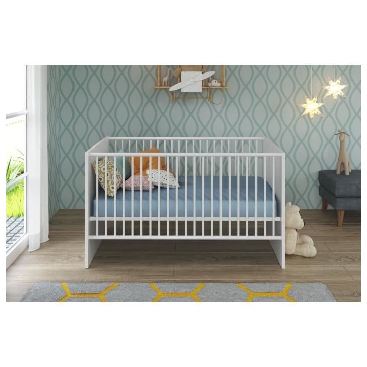 Chambre bébé Duo : Lit 70 x 140 cm + Commode a langer NIKO - Blanc - TREND TEAM Chambre bébé Duo : Lit 70 x 140 cm + Commode a langer NIKO - Blanc - TREND TEAM