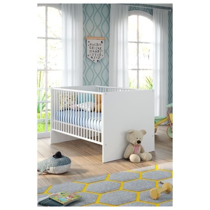 Chambre bébé Duo : Lit 70 x 140 cm + Commode a langer NIKO - Blanc - TREND TEAM Chambre bébé Duo : Lit 70 x 140 cm + Commode a langer NIKO - Blanc - TREND TEAM