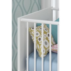 Chambre bébé Duo : Lit 70 x 140 cm + Commode a langer NIKO - Blanc -