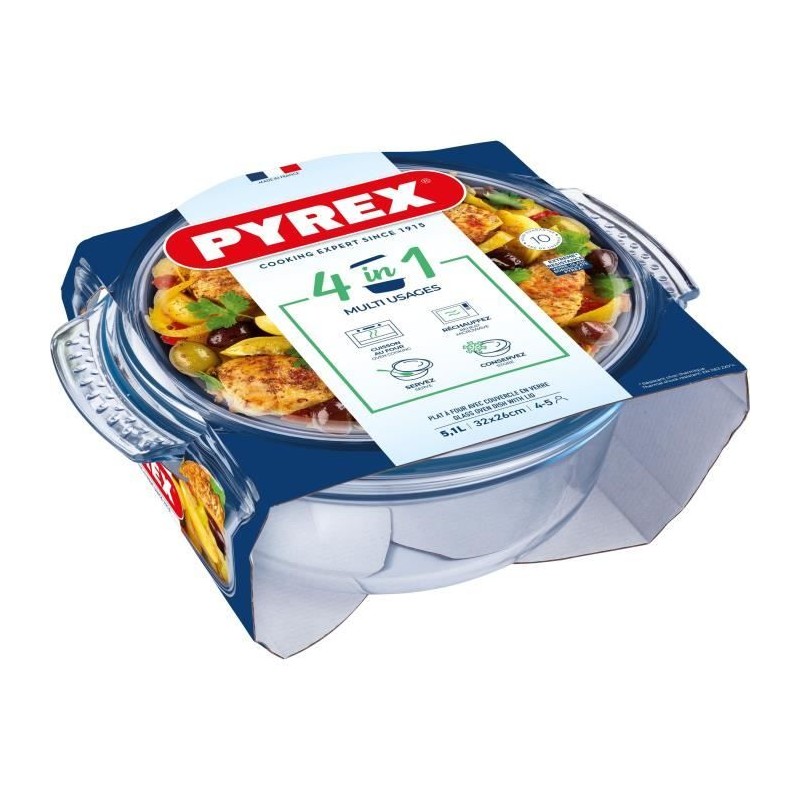 Cocotte - PYREX - 1450074 - Ronde - En verre borosilicate - 5,1 litres Cocotte - PYREX - 1450074 - Ronde - En verre borosilicate - 5,1 litres