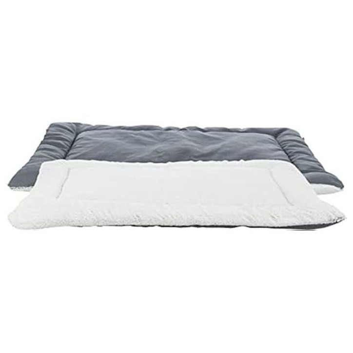 Matelas - TRIXIE - Farello - Peluche/Tissu - 70 × 55 cm - Blanc-Gris/Gris Matelas - TRIXIE - Farello - Peluche/Tissu - 70 × 55 cm - Blanc-Gris/Gris