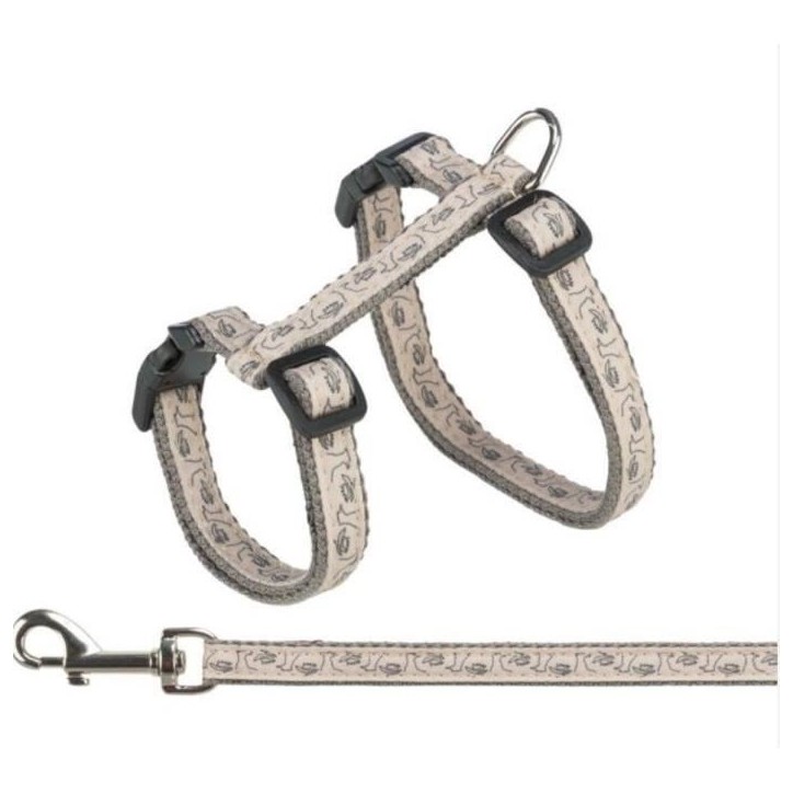Harnais pour chat - TRIXIE - Kattentuig - Gris/Rose - Taille unique - Nylon 120 CM Harnais pour chat - TRIXIE - Kattentuig - Gris/Rose - Taille unique - Nylon 120 CM