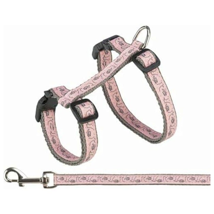 Harnais pour chat - TRIXIE - Kattentuig - Gris/Rose - Taille unique - Nylon 120 CM Harnais pour chat - TRIXIE - Kattentuig - Gris/Rose - Taille unique - Nylon 120 CM