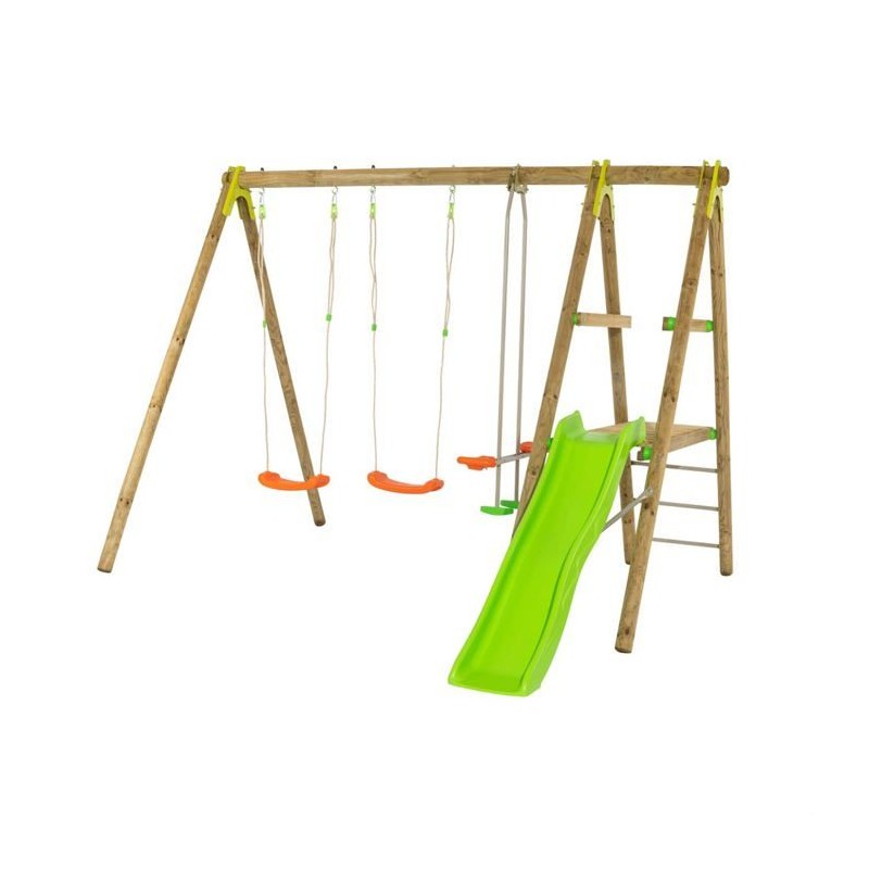 Station de jeux bois 2,30 m Topwood TUTTI - 6 enfants